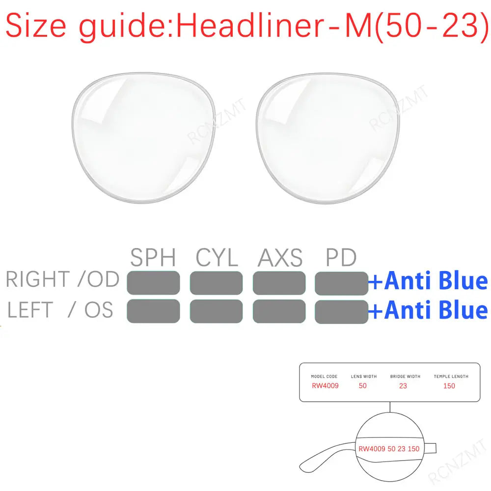 For Ray Ban Meta Lens Replacement Transitions RW4006/4008 Wayfarer Headliner Anti Blue Prescription Lenses Accessories