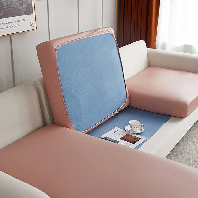 Waterproof PU Leather Sofa Seat Cushion Cover For Living Room Furniture Protector L Shape Corner Armchair Couch Slipcovers