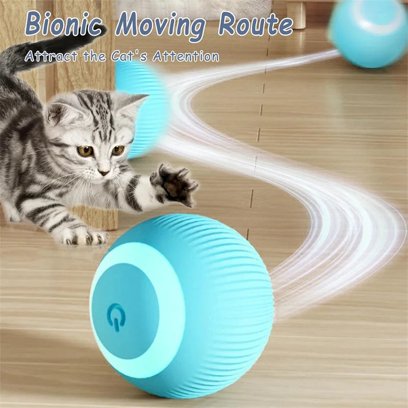 Smart Electric Rolling Cat Toy Ball – USB Rechargeable Automatic Interactive Teaser | Moving Bouncing Ball for Cats