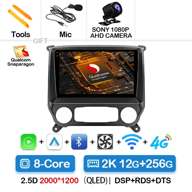 Car Radio Android 15 For Chevrolet Silverado GMC Sierra 2014 2015 2016 2017 2018 5G WIFI Viedo Player DSP Wireless RDS QLED IPS