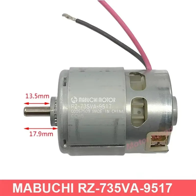 MABUCHI RZ-735VA-9517 Mini Power Drill Engine DC 12V 14.4V 18V 20400RPM High Speed Garden Tools Motor Long Shaft Screwdriver