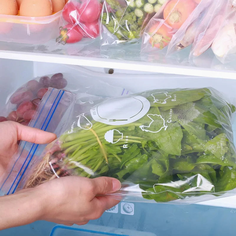 50PCS Reusable Double Seal Ziplock Bags – Food-Grade BPA-Free Clear Storage with Labeling Area | 10.63×11.02in