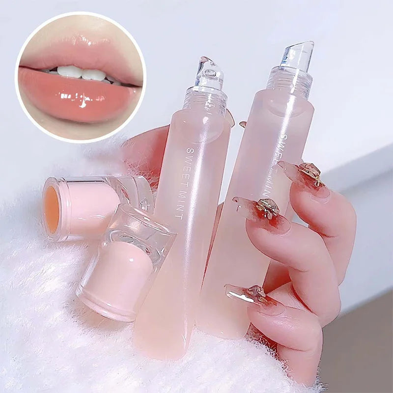 Clear Hydrating Lip Balm Transparent Lip Gloss Non-Sticky Moisturizing Lip Care for Dry Chapped Lips Women Daily Use