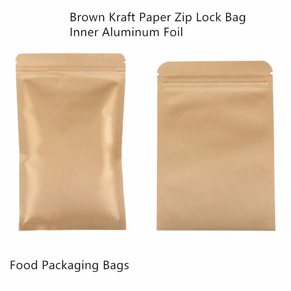 100pcs Aluminum Foil Zip Lock Bags – Food Grade Silvery Mylar Resealable Pouches for Snacks, Herbs & Gift Packaging