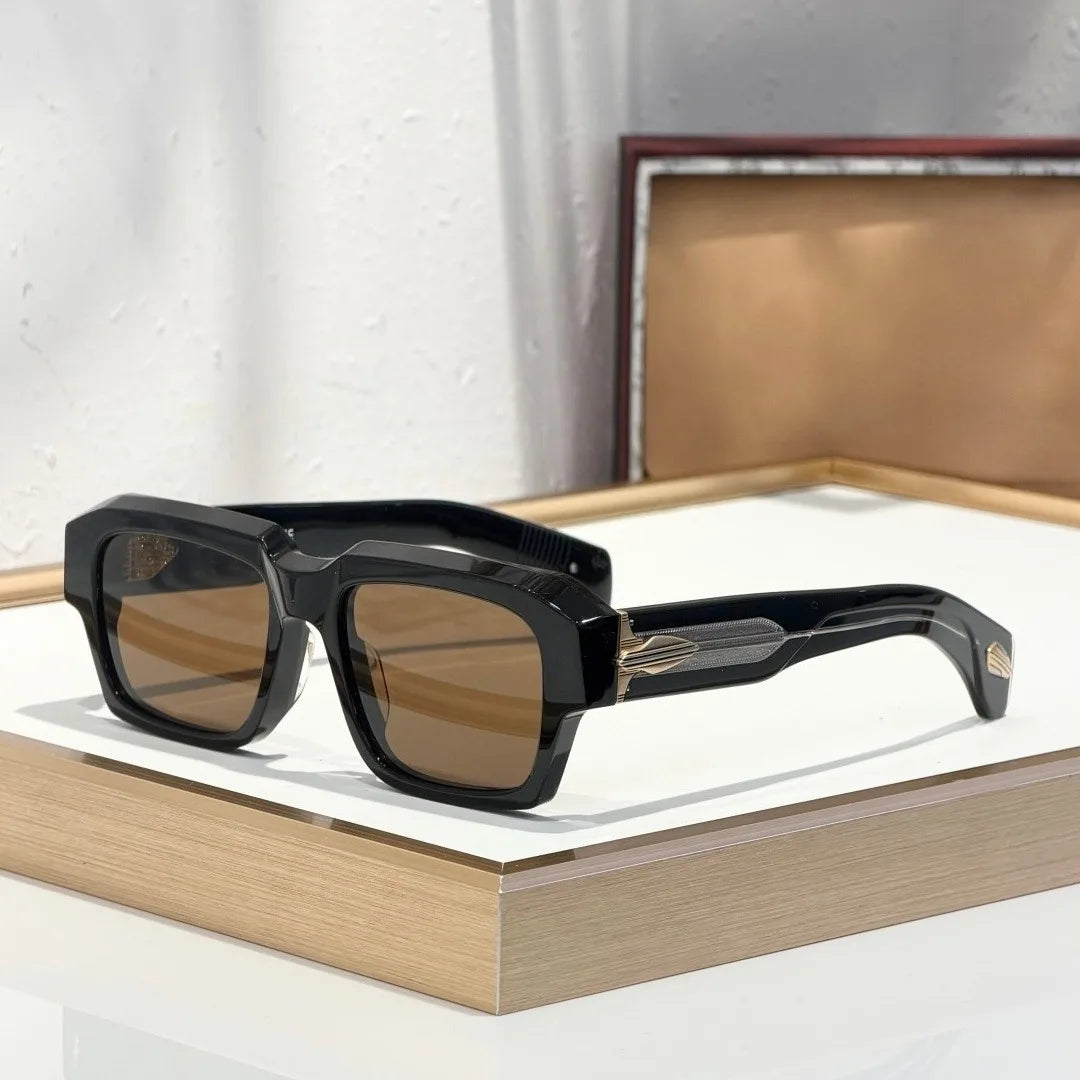 Handmade Acetate Square Sunglasses — Thick Frame, UV400