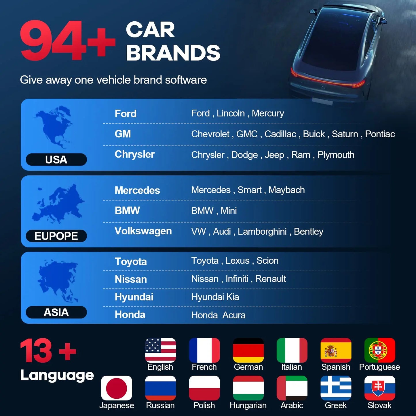MUCAR BT200 Pro OBD2 Car Diagnostic Scanner with Full System Support