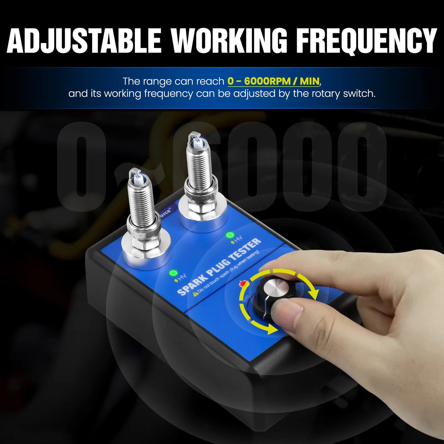 Car Spark Plug Tester Double hole Diagnostic Tool Car 12V Spark Tester 0-6000rpm Auto Engine Ignition Coil  Detector Tools