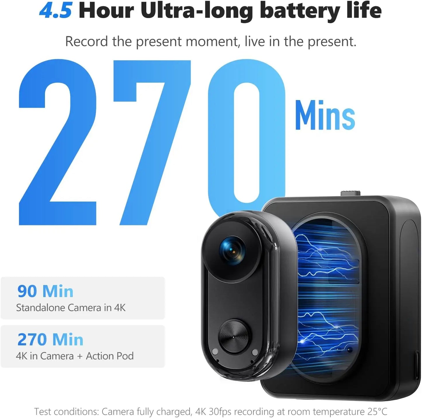ANSVICAM 4K Mini Action Camera — 6-Axis Stabilised POV Vlog Cam