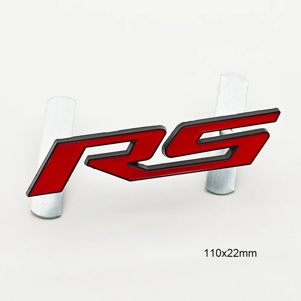 3D Metal RS logo Car Sticker Front Grill Emblem Trunk Badge Decals For Chevrolet Blazer Aveo Trax Cruze Sonic Onix Accessories