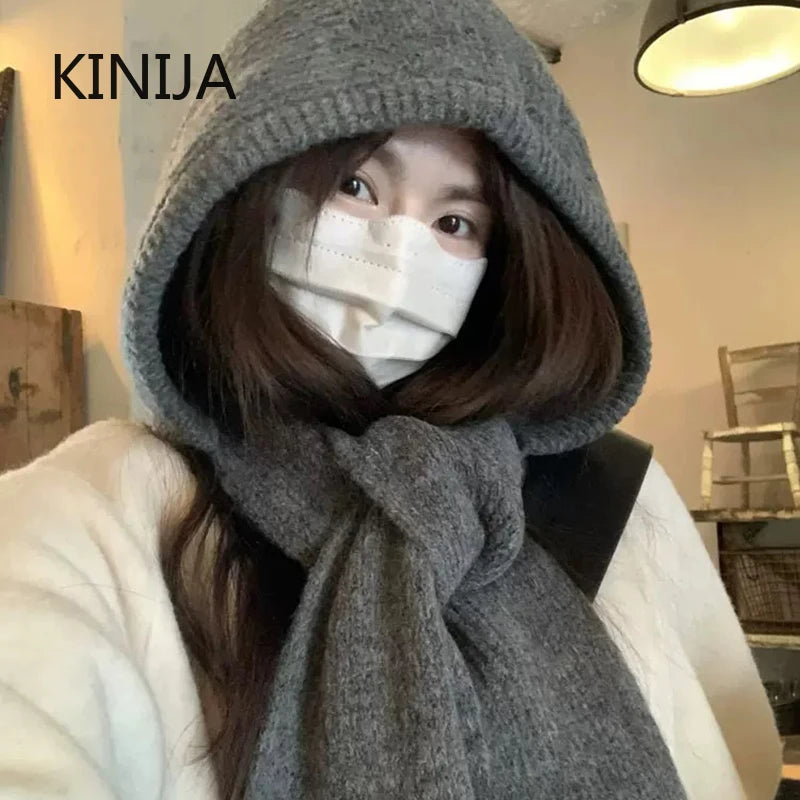 Women's Knit Balaclava Bonnet - Beanie & Scarf in One - photo 4