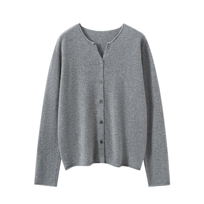 Women's Short Crew Neck Knit Cardigan - Soft Button Sweater Coat - photo 7
