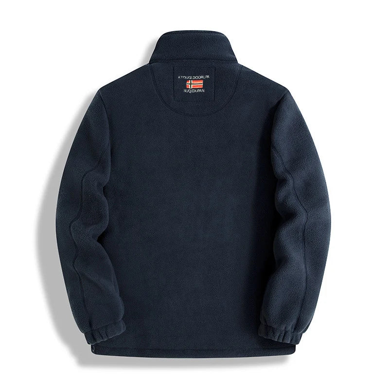 Men's Thick Polar Fleece Winter Jacket - Warm Zip-Up Outdoor Coat - photo 2