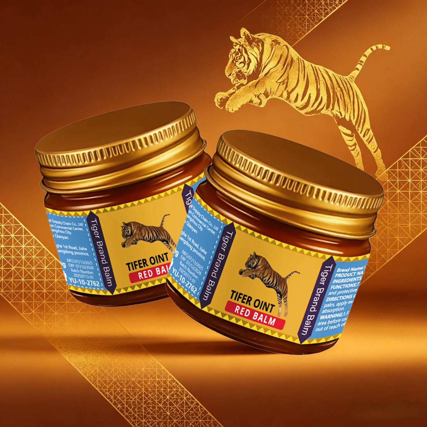 Natural Ingredient Massage Cream, Tiger Red Balm Formula, Easy Absorption for Full-Body Massage & Muscle Joint Care