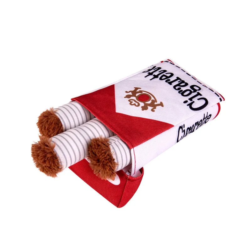 Cigar-Shaped Plush Dog Chew Toy - Novelty Squeaky Toy – photo 3