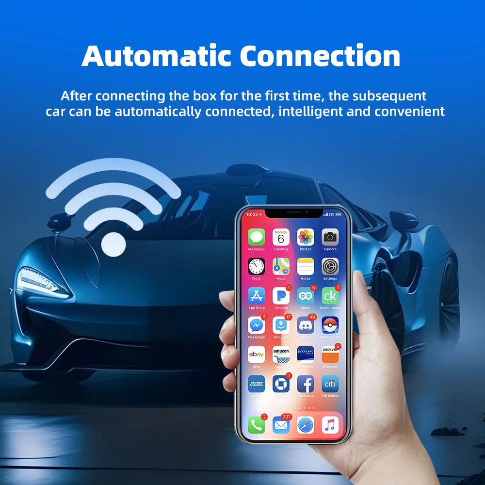 BEPOCAM 2in1 Wireless CarPlay Smart Mini Box Android Auto for OEM Car Stereo 5Ghz WiFi Type-C/USB Plug and Play CarPlay