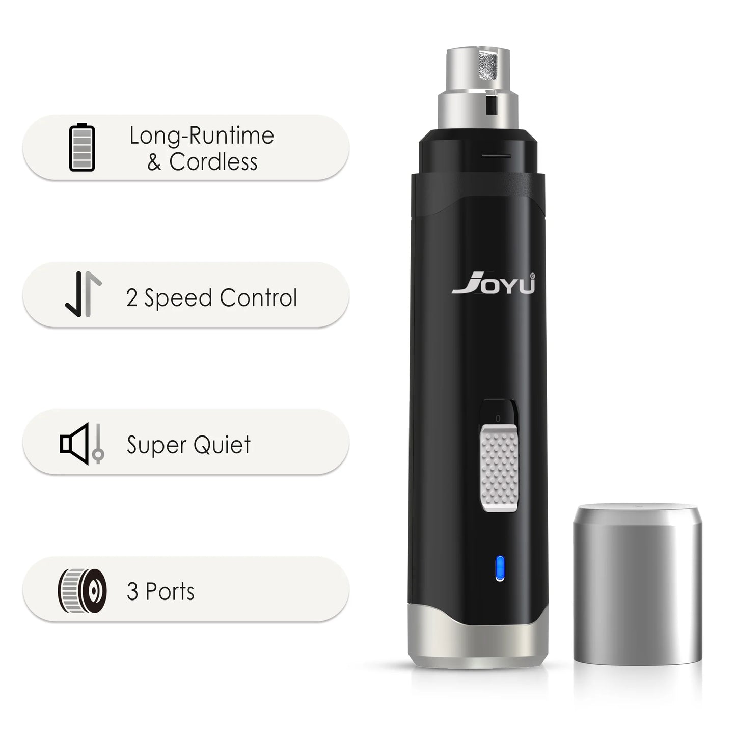 2-Speed Rechargeable Dog Nail Grinder — Quiet Electric Pet Nail Trimmer