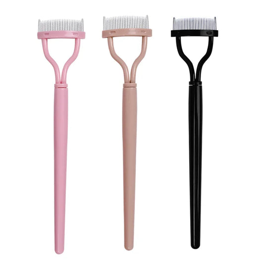 Eyelash Separator Comb with Metal Teeth - Straight Lash Curling Brush