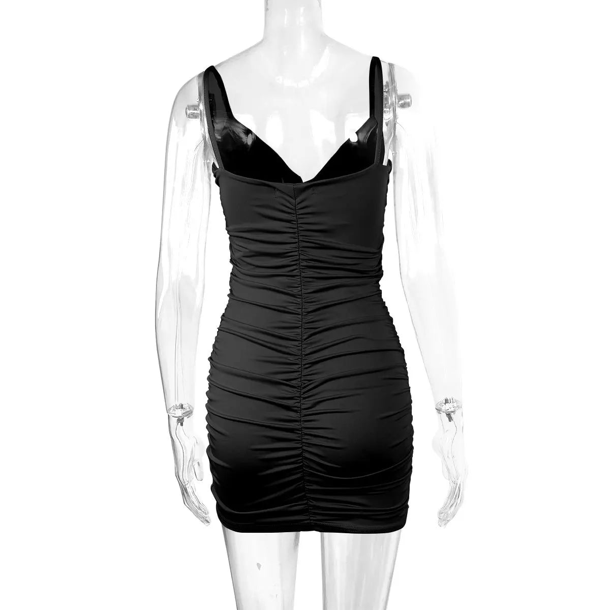 Summer New Slim Fit Bag Hip Short dress Spicy Girl Sexy V-neck Open Trench Fashion Pleated Dress slim