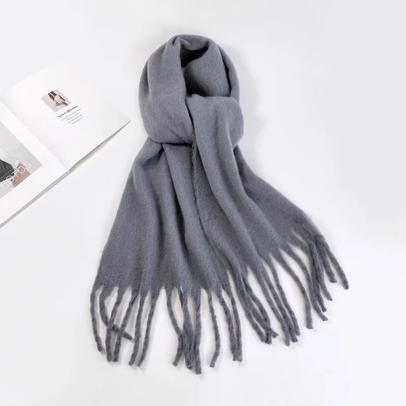 Women's Pastel Tassel Blanket Scarf - Cashmere-Feel Winter Wrap - photo 11