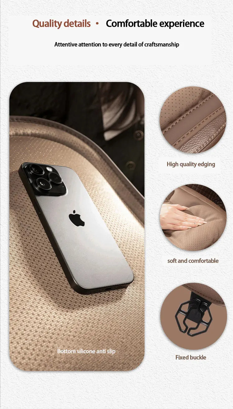Universal Car Seat Cover – Leather Waist Cushion & Seat Protection Pad for All Seasons