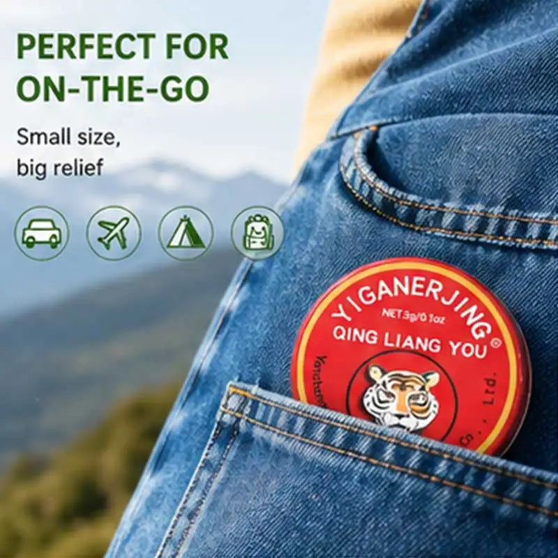 30pcs  Yiganerjing Cooling oil Tiger Essential Balm , Refreshing Qingliangyou 3g