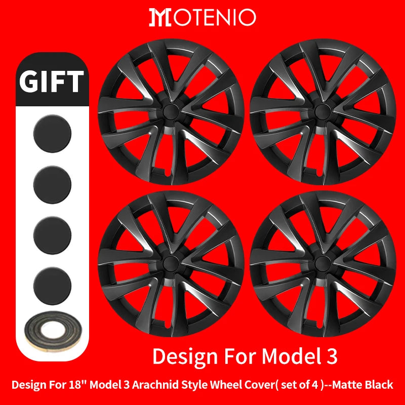 4PCS Design For TESLA Model 3 2026-2026 18 Inch Arachnid Style Wheel Cover Hubcaps Cap Only For Model 3 Wheel Cover Accessories