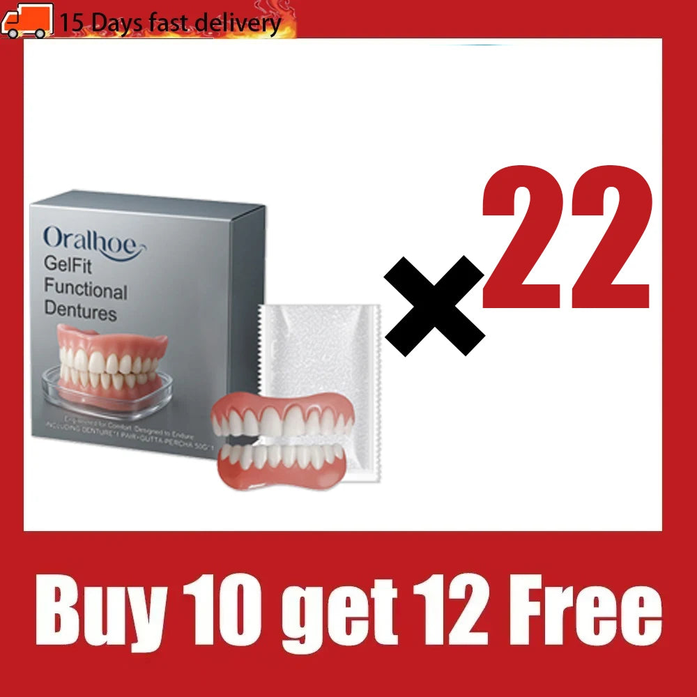2026 New Teeth Silicone Kit Fill Tooth Gaps Orthodontic Upper Lower Fake Teeth Soft Decorative Comfortable Realistic Denture Set
