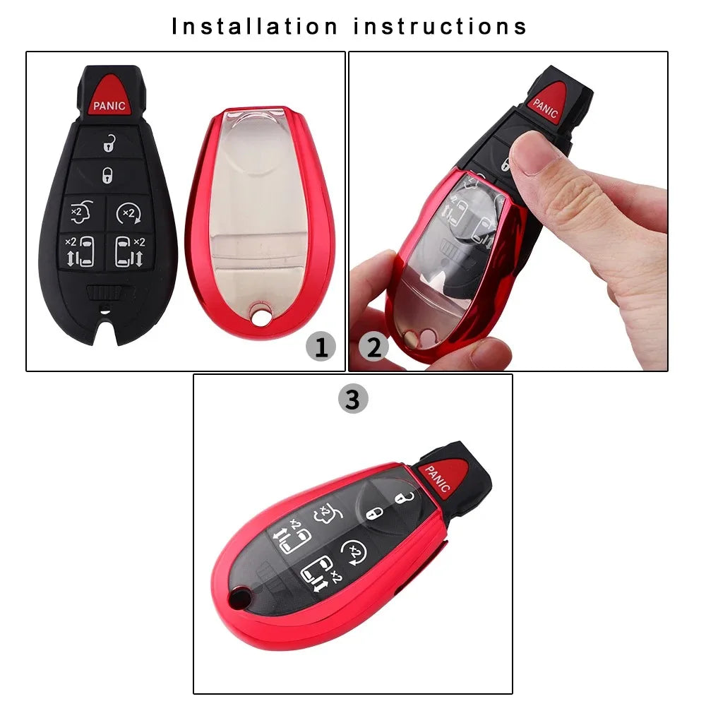 TPU Key Fob Cover for Dodge, Jeep & Chrysler Fobik Keyless Remote