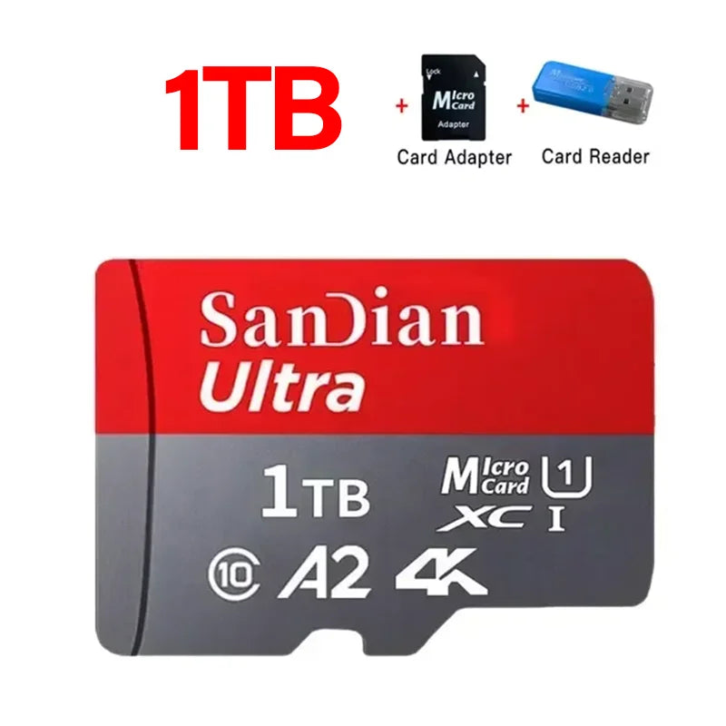 A2 U3 SD Memory Card 128GB 256GB High Speed TF Card 4K Video Recording for Tablet Surveillance Camera Shockproof Dustproof