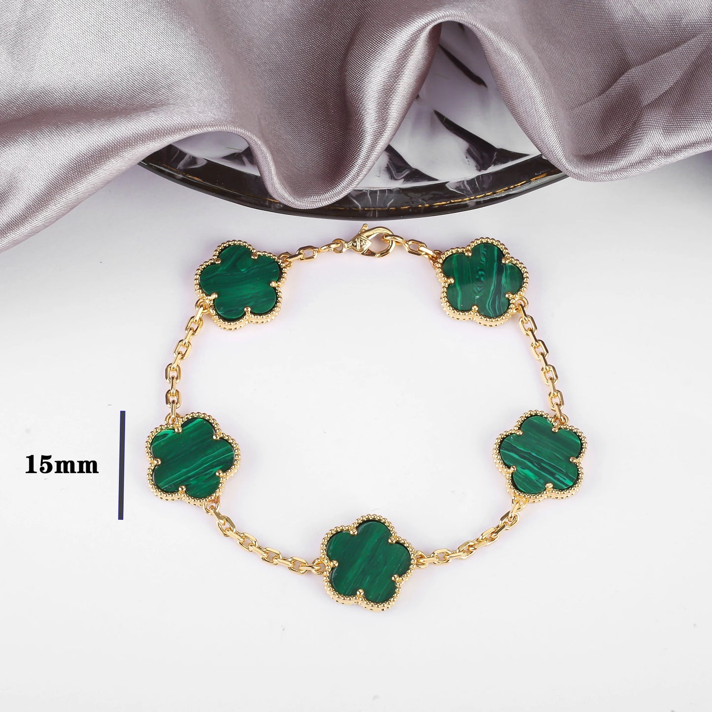 Five-Petal Flower Pendant Necklace — Natural Stone, 7 Colors