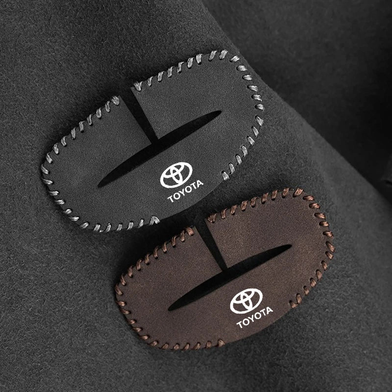 For Toyota Corolla Yaris Aygo Prius Camry Auris Universal Car Seat Belt Buckle Cover Protector Anti-collision Case Leather Wear