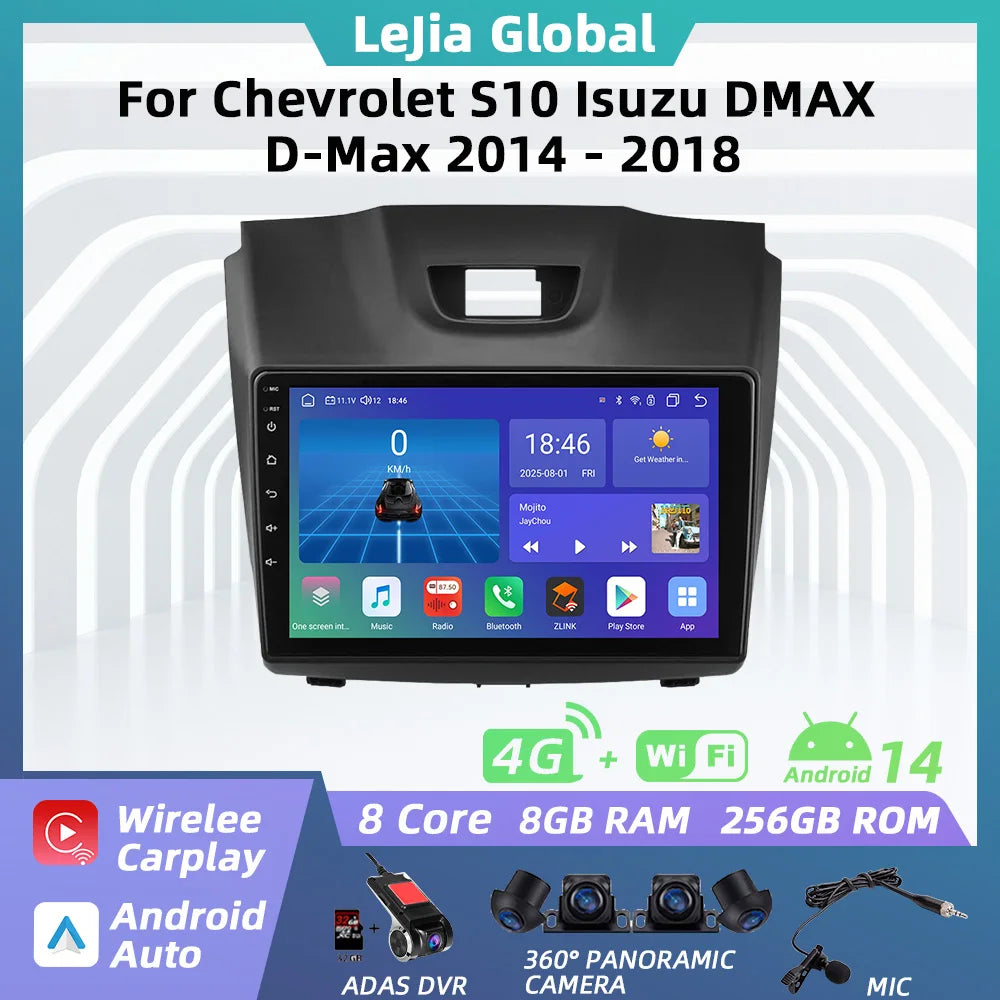 Car Multimedia For Chevrolet S10 Isuzu DMAX D-Max 2014 - 2018 Android Car Radio Player Carplay Auto GPS Navigation Stereo 2 Din