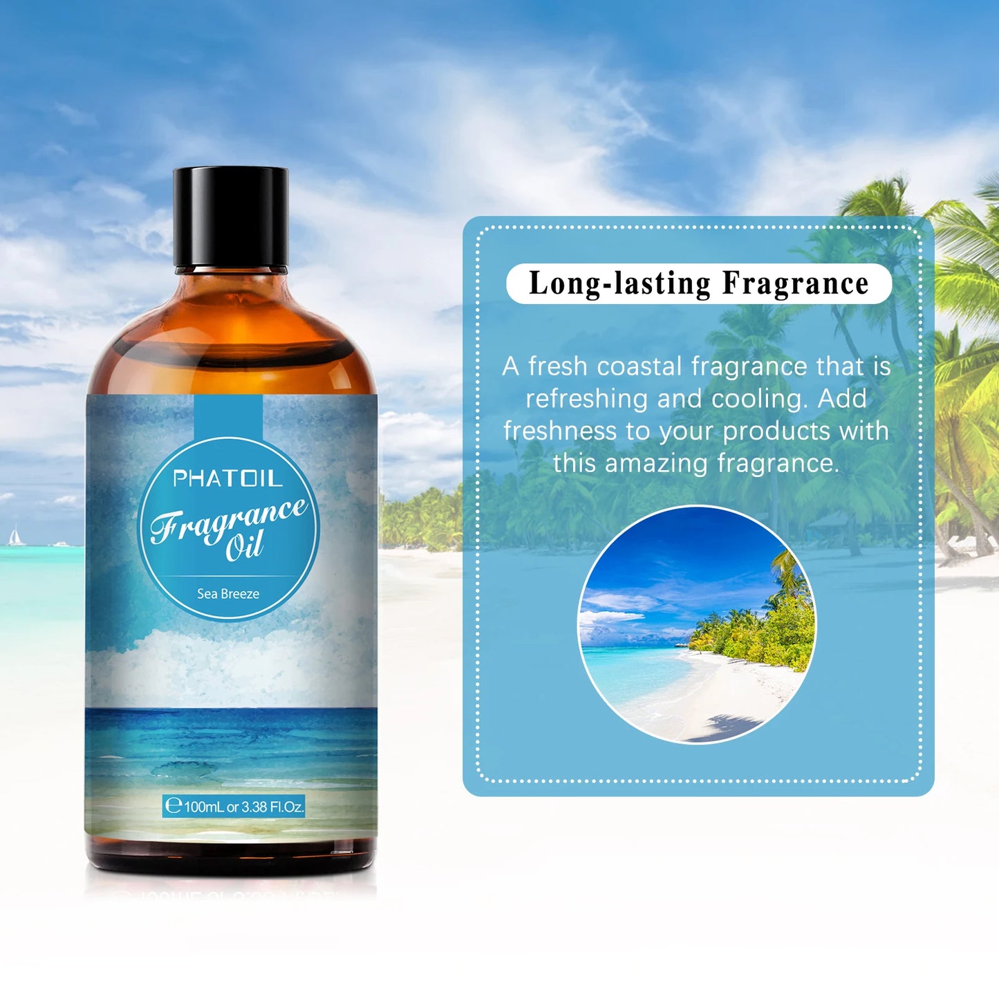 PHATOIL 100ml  White Musk Fragrance Essential Oil  Fresh Linen Honeysuckle Peach Orange Blossom for Aroma Candle Soap Making