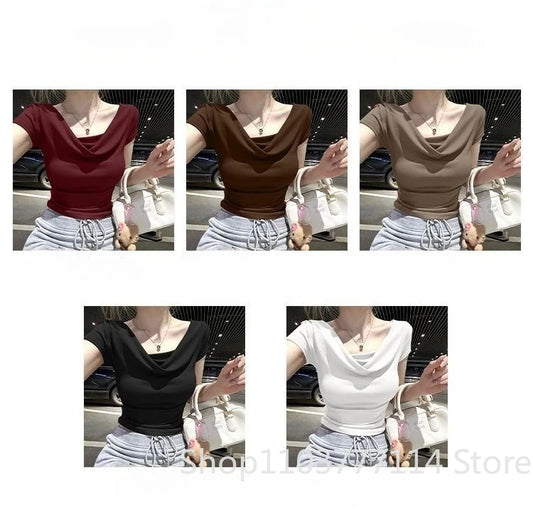 Women's Solid Color Short Sleeve T-Shirt - Lightweight Beach Casual Summer Top - photo 6
