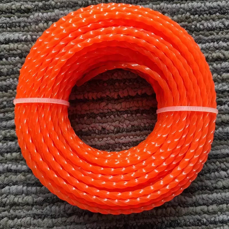 2.4/2.7/3.0/3.5/4.0mm*100M Spool  Lawn Trimming Line Nylon Square Distortion Spiral Brush Cutter Rope Lawn Mower Head Accessory