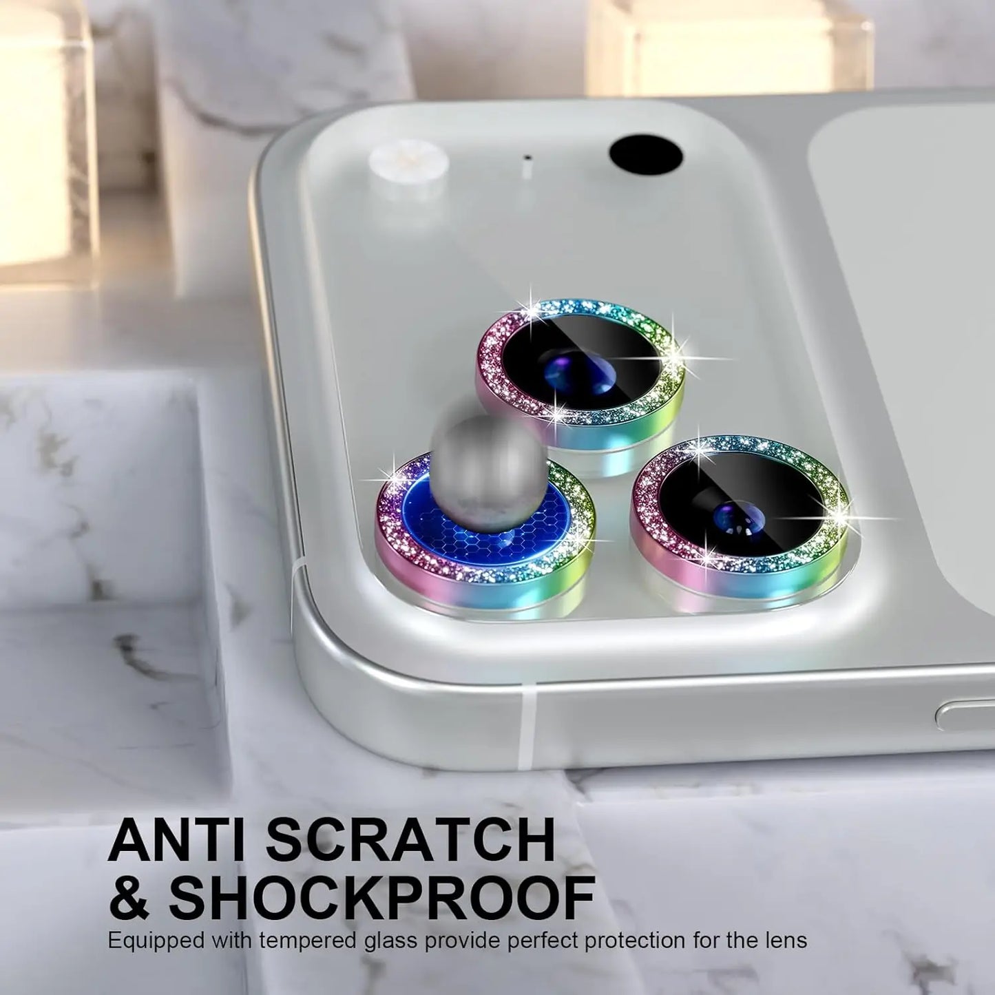 Bling Glitter Diamond Metal Frame Camera Protector For IPhone 17 Pro Max Air 17Pro Alloy Lens Tempered Glass Film Ring Cover Cap