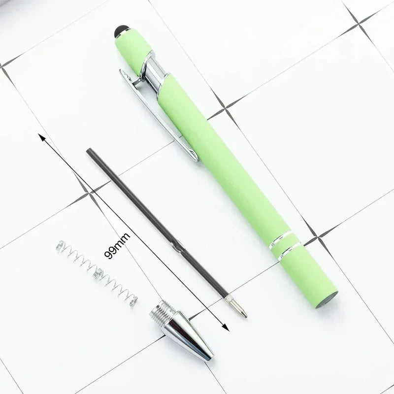 20-200 Pcs Custom Logo Metal Ballpoint Pen Text Engraving Touch Screen Advertising Pen Office School Private Customization Gift