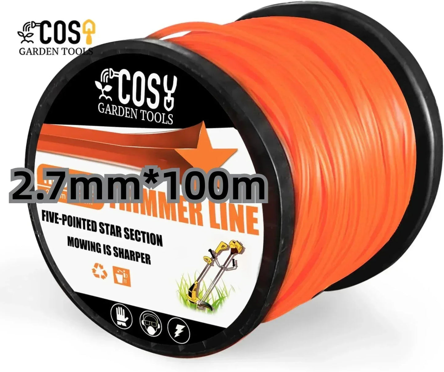 3.0mm/4.0mmBrush Cutter Sharp Rope Grass Mower Pentagram Nylon Mowing Trimmer Line Trimmer Head String Grass Trimmer Roll Line