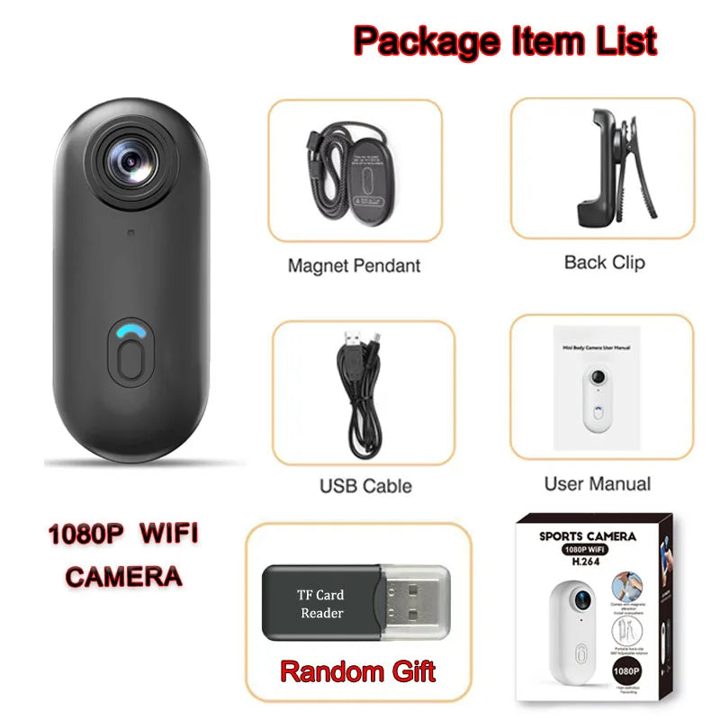 4K Mini Vlog Camera — Portable WiFi Action Body Cam