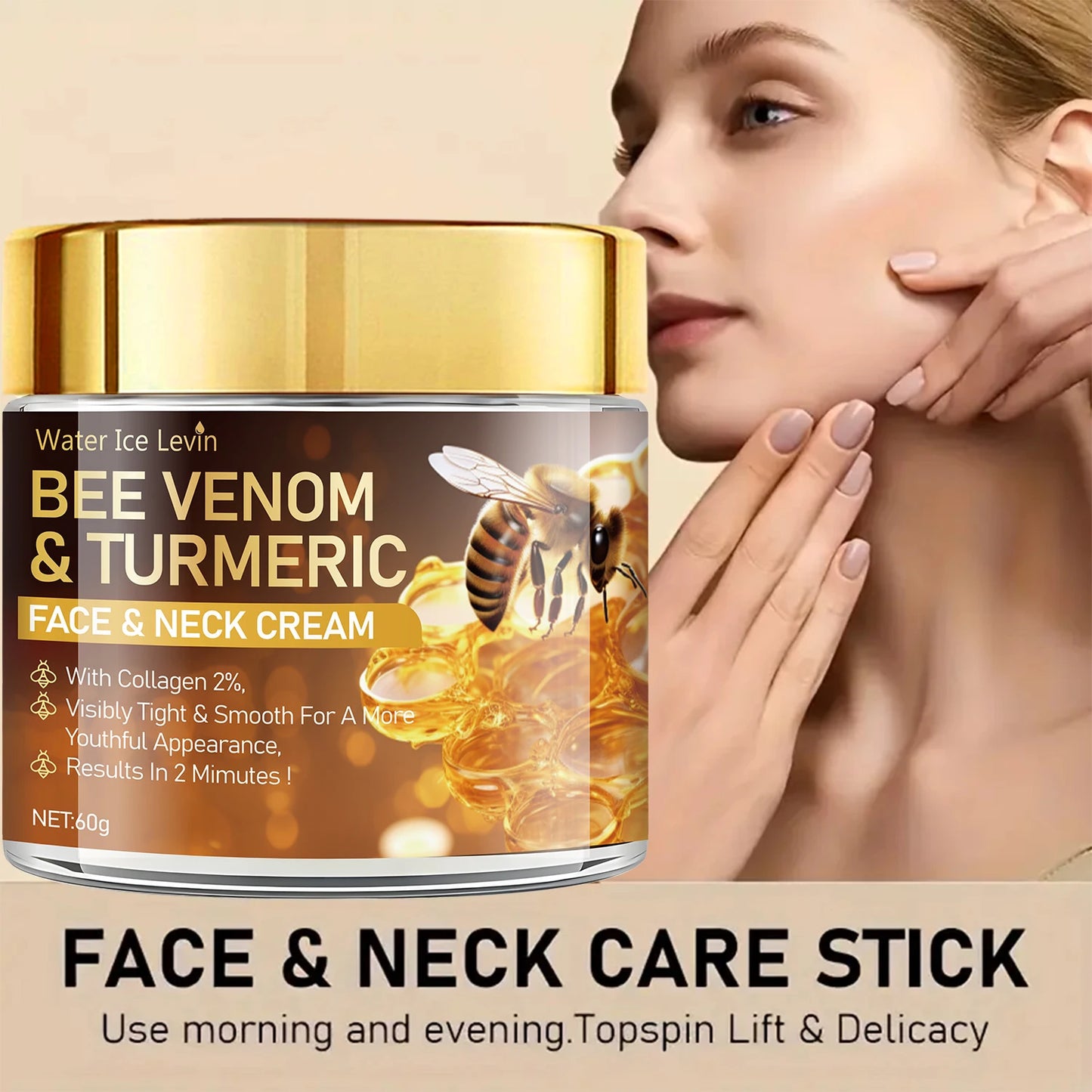 Bee Venom Instant Facial Lifting Cream – Firms & Lifts Loose Skin with Hyaluronic Acid | All Skin Types