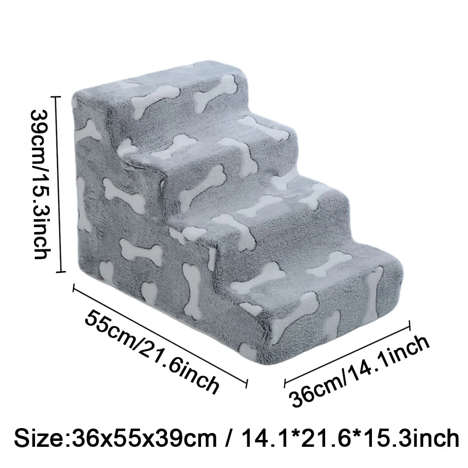 3 or 4 Step Foam Pet Stairs - Detachable Dog Ladder