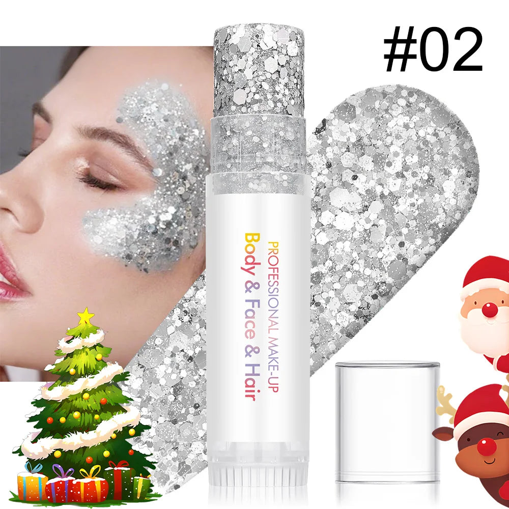 Body and Facial Glitter with Long-Lasting Shine, Suitable for Holiday and Christmas Party Makeup