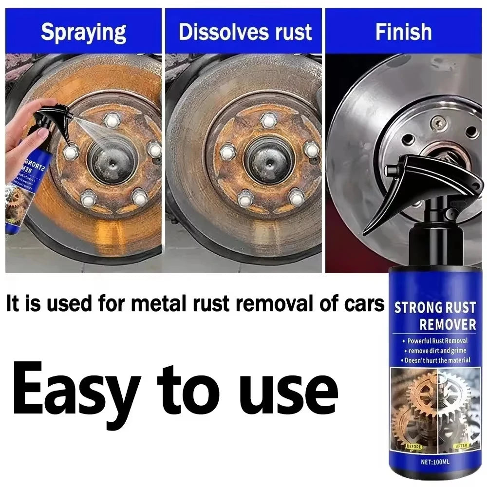 Automotive Car Rust Remover Spray Clean Metal Iron Quickly Auto Exhaust Pipe Rust Derusting Spray Stain Removal Agent