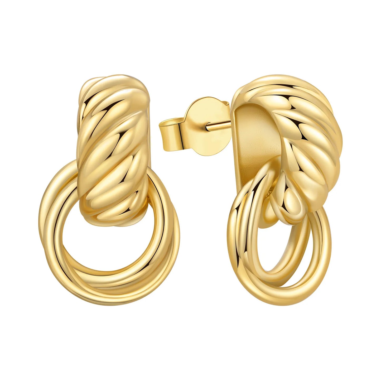 Original 2026 S925 Sterling Silver Zircon 18K Gold Lining Vintage Hoop Earrings for Women Birthday Party Wedding Gift Jewellery