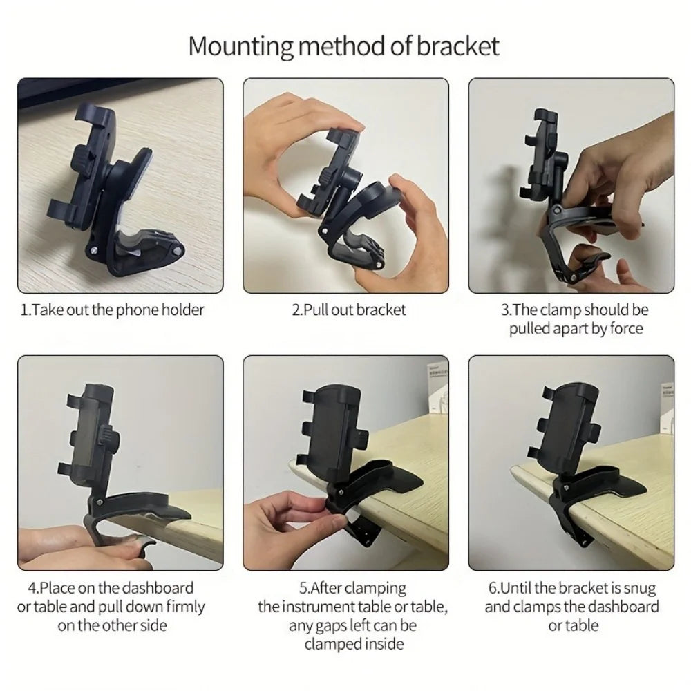 Car Phone Holder Stand Universal Dashboard Car Clip Mount GPS Bracket Car Mobile Phone Support in Car For iPhone Samsung Xiaomi