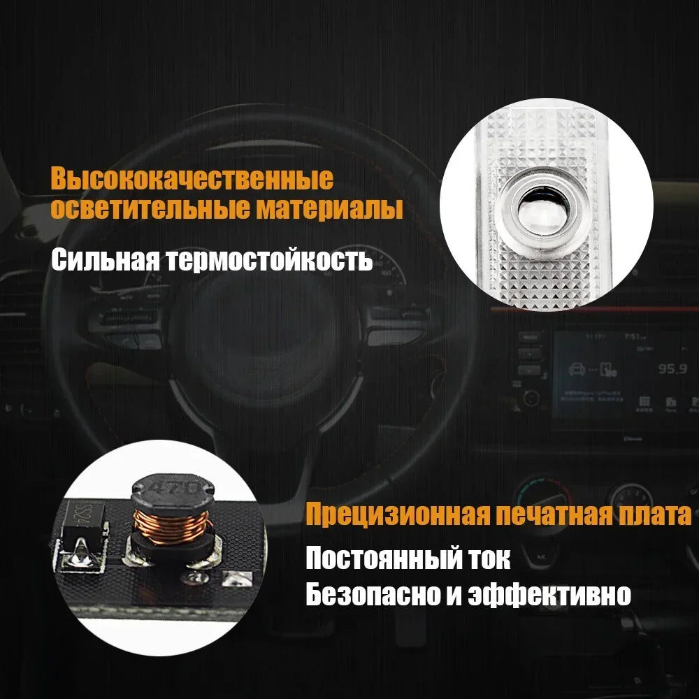 LED Door Projector Welcome Light for Audi A1/A3/A4/A5/A6/A7/Q2/Q3/Q5/Q7/Q8/S3-S8/TT/RS