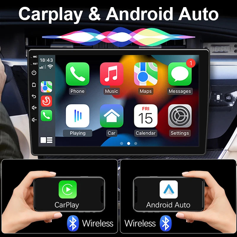 HIPPCRON Universal 2-DIN Car Stereo (7"/9") — Wireless CarPlay & Android Auto, Linux Touchscreen