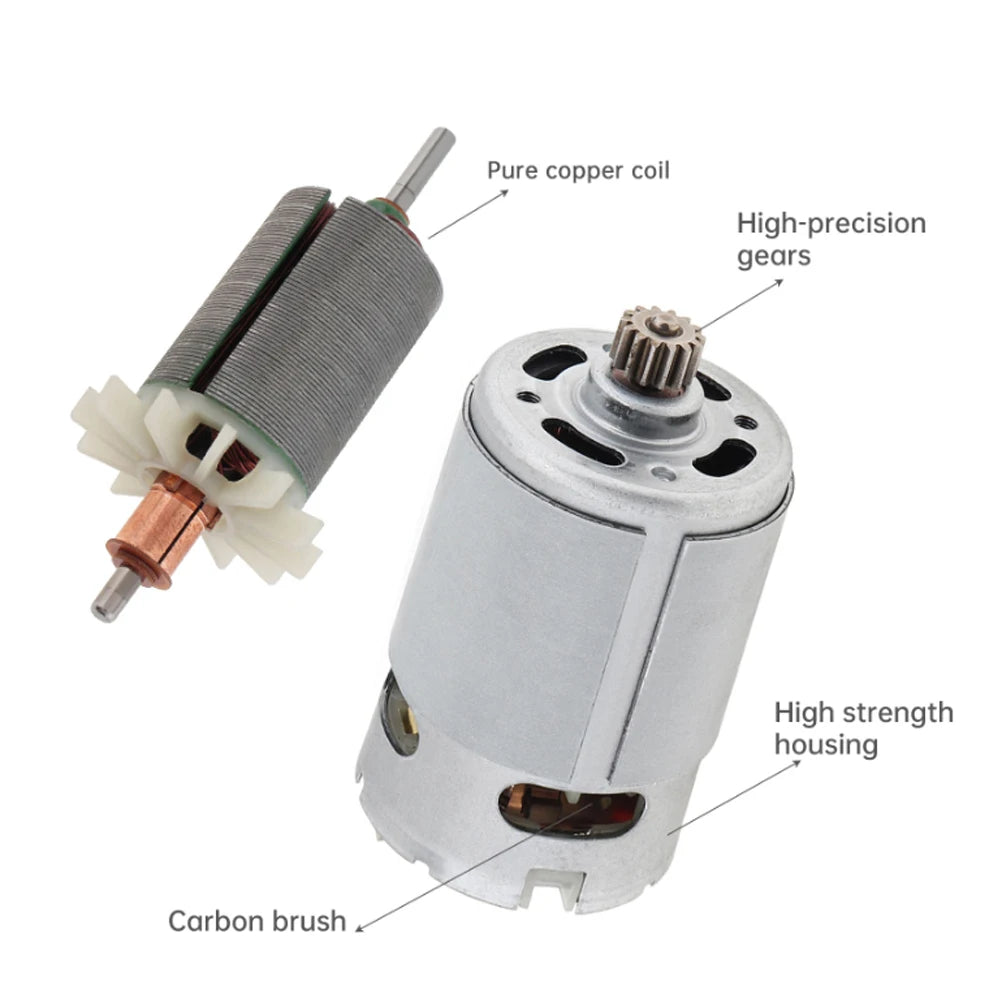 RS550 DC Motor 10.8v-25v Micro Motor Two-speed High Torque for Reducer Engine Cordless Electric Drill Screwdriver