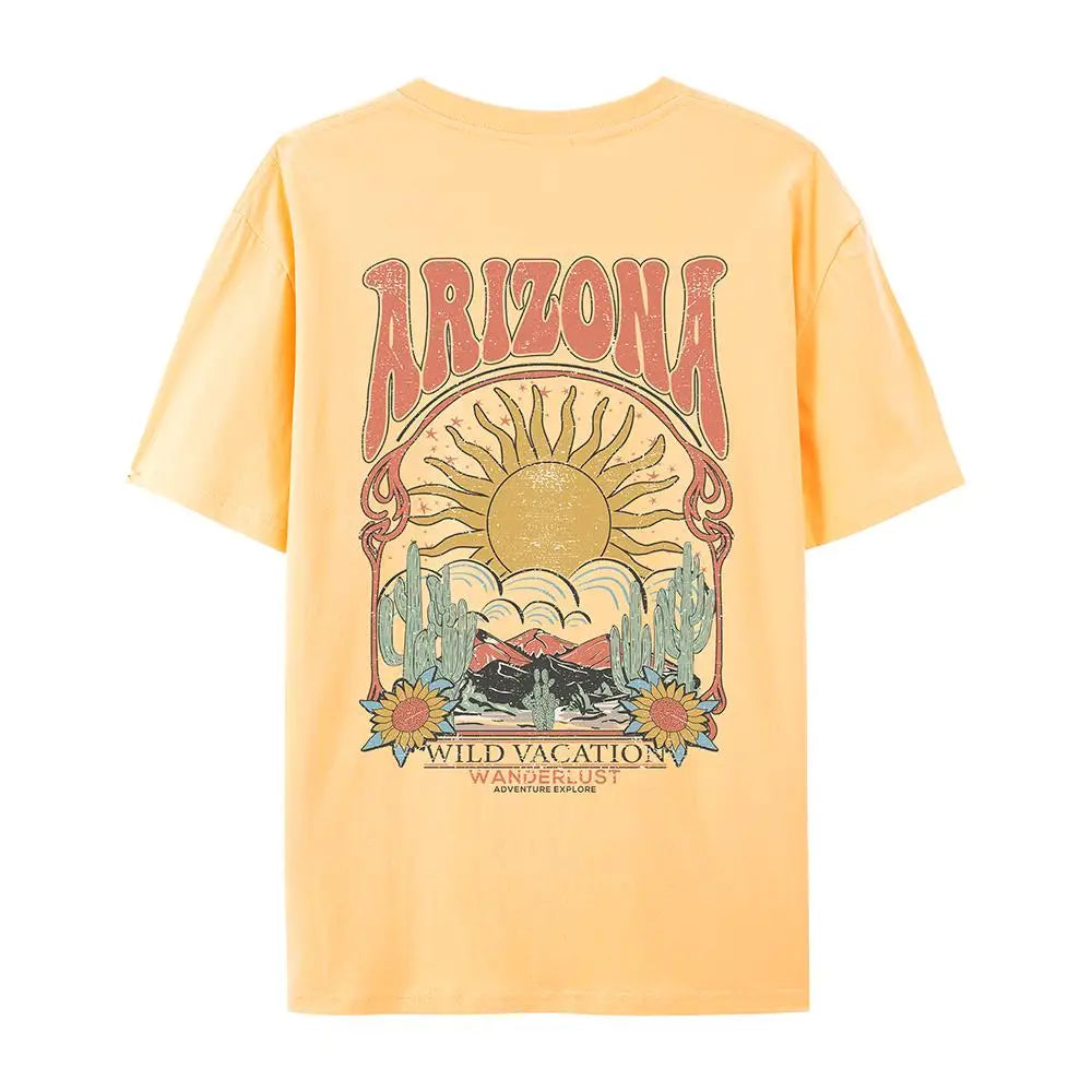 Arizona Scenery Printed Womens T-Shirt Harajuku Personality Tshirt Fashion Casual Clothing Breathable Summer T Shirts Women