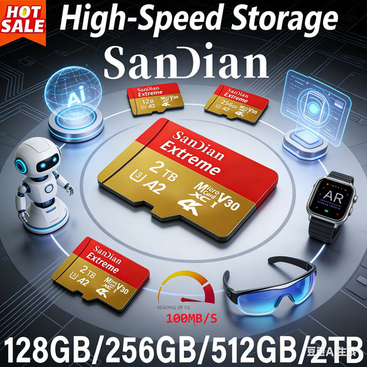 High Speed Micro TF SD Card 128GB 256GB Class10 U3 V30 Up to 100MB/s for Camera Drone Driving Recorder Waterproof Memory Card